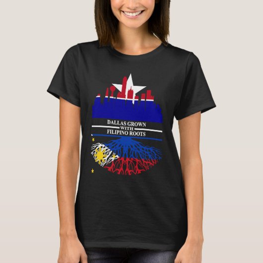 Texas Dallas Half Filipino Roots Dallasite Philipp T-shirt (Voorkant)