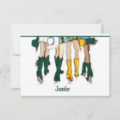 Texas Dames Mode Cowboy Boot Gold Green Bedankkaart (Voorkant)