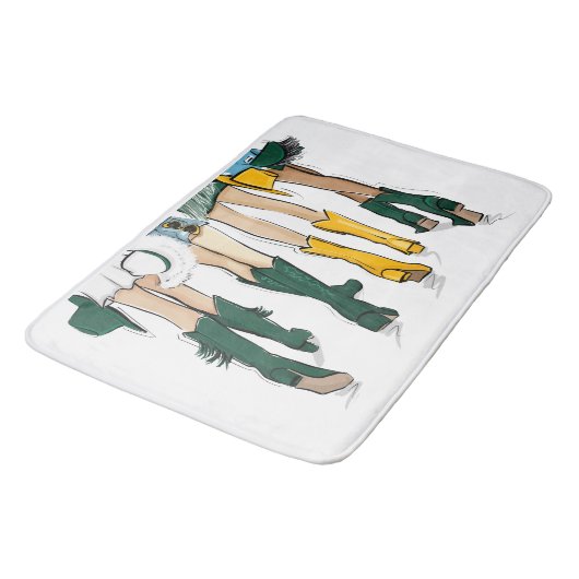 Texas Dames Mode Cowboy Boot Green Gold Badmat (Gekanteld)