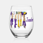 Texas Dames Mode Cowboy Boot Green Gold Wijnglas Zonder Voet (Voorkant)