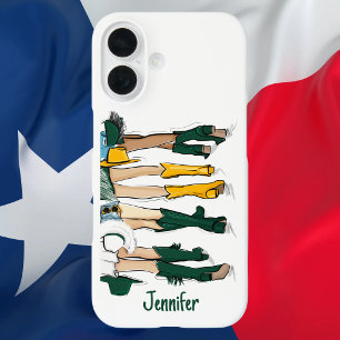 Texas Dames Mode Cowboy Laars Goud Groen iPhone 16 Hoesje