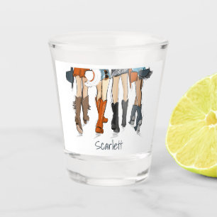 Texas Dames Mode Cowboy Laarzen Petten Sinaasappel Shot Glas