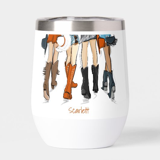 Texas Dames Mode Cowboy Laarzen Sinaasappel Custom (Achterkant)