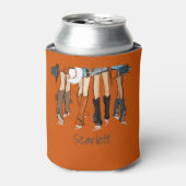 Texas Dames Mode Cowboy Laarzen Sinaasappel Custom Blikjeskoeler (Blikje Voorkant)