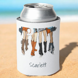 Texas Dames Mode Cowboy Laarzen Wit Custom Blikjeskoeler