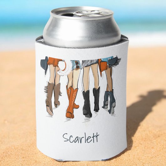 Texas Dames Mode Cowboy Laarzen Wit Custom Blikjeskoeler