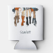 Texas Dames Mode Cowboy Laarzen Wit Custom Blikjeskoeler (Achterkant)