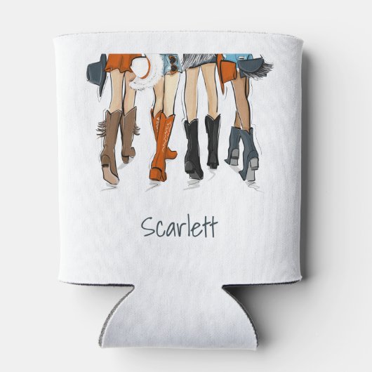 Texas Dames Mode Cowboy Laarzen Wit Custom Blikjeskoeler (Achterkant)