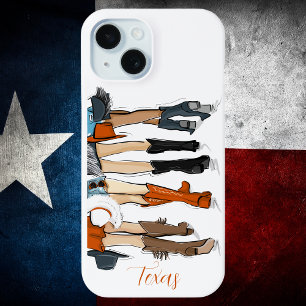 Texas Dames Verbrand Oranje Cowboylaarzen Hats iPhone 15 Case