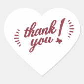 Texas dank je, kastanjebruin hart sticker (Voorkant)