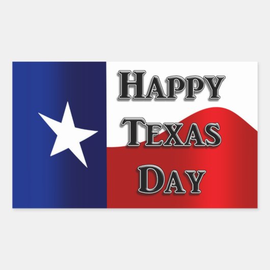 Texas Day Rechthoekige Sticker (Voorkant)