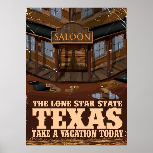 Texas 'De eenzame ster staat' reisposter Poster (Voorkant)