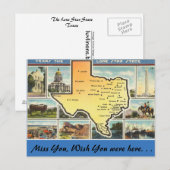 Texas, de Lone Star-staat Briefkaart (Voorkant / Achterkant)