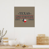 texas de lone star staat contour poster (Keuken)