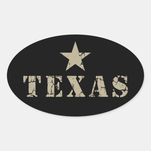 Texas, de Lone Star-staat Ovale Sticker (Voorkant)