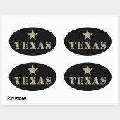 Texas, de Lone Star-staat Ovale Sticker (Vel)