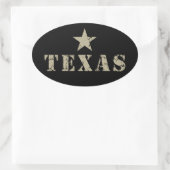 Texas, de Lone Star-staat Ovale Sticker (Tas)