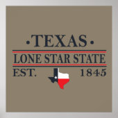 texas de lone ster statencontour poster (Voorkant)