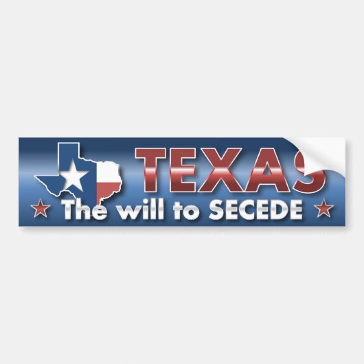 TEXAS: de wil om Bumpersticker (Voorkant)