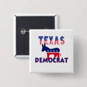 Texas Democraat Vierkante Button 5,1 Cm (Voorkant /achterkant)