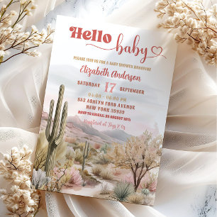 Texas Desert Baby shower Hallo Baby Kaart
