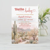 Texas Desert Baby shower Hallo Baby Kaart (Staand voorkant)