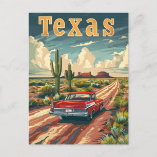 Texas Desert Vintage Auto Briefkaart