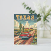 Texas Desert Vintage Auto Briefkaart (Staand voorkant)