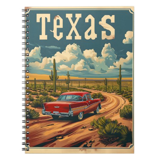 Texas Desert Vintage Auto Notitieboek (Voorkant)