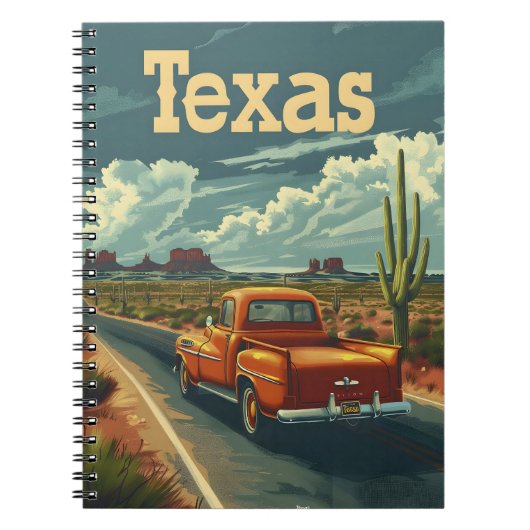 Texas Desert Vintage Auto Notitieboek (Voorkant)