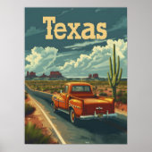Texas Desert Vintage Auto Poster (Voorkant)
