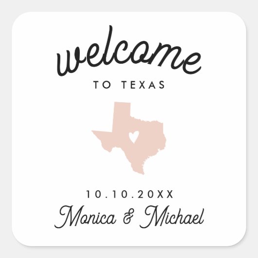 TEXAS Destination Weduwing OM ELKE KLEUR Vierkante Sticker (Voorkant)