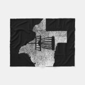 Texas Disc Golf Staat Met Sket Distressed Grafisch Fleece Deken (Voorkant (Horizontaal))