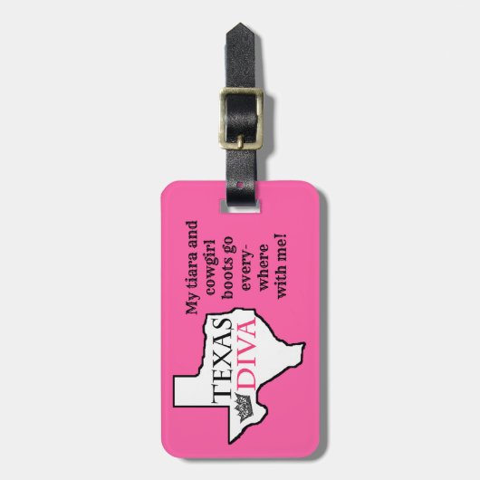 "Texas Diva"-Bagagelabels Bagagelabel (Voorkant verticaal)