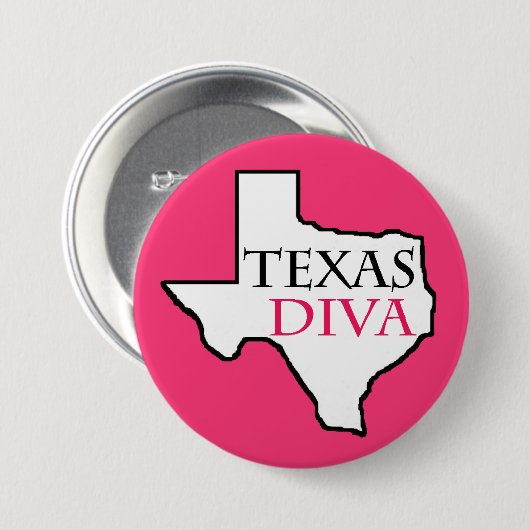 Texas Diva Buttonnen Ronde Button 7,6 Cm (Voorkant /achterkant)