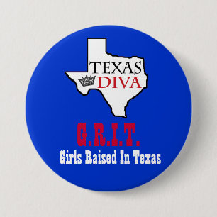 Texas Diva - G.R.I.T. = meisjes opgesloten in Texa Ronde Button 7,6 Cm