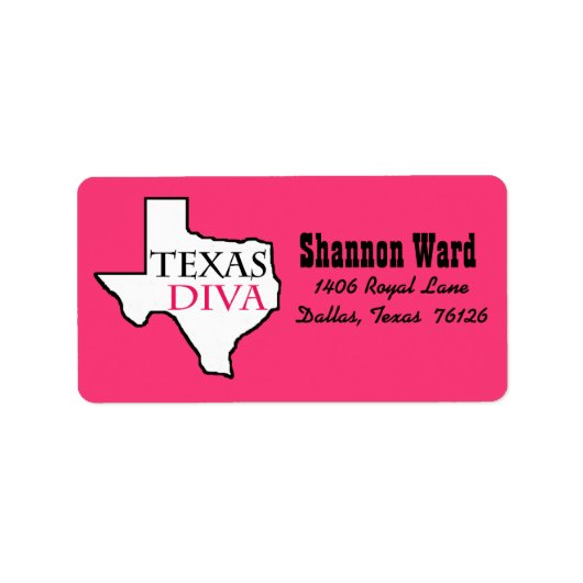 "Texas Diva" Label (Voorkant)