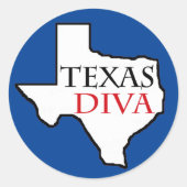 "Texas Diva" Ronde Sticker (Voorkant)
