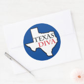 "Texas Diva" Ronde Sticker (Envelop)