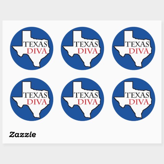 "Texas Diva" Ronde Sticker (Vel)