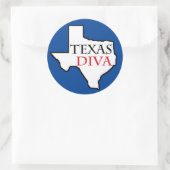 "Texas Diva" Ronde Sticker (Tas)