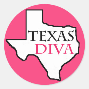 "Texas Diva"-stickers Ronde Sticker