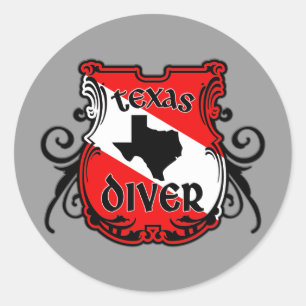 Texas Diver Ronde Sticker