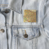 Texas door Rand McNally Vierkante Button 5,1 Cm (In situ)