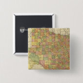 Texas door Rand McNally Vierkante Button 5,1 Cm (Voorkant /achterkant)