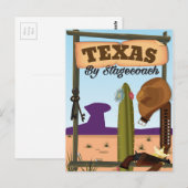 Texas door Stagecoach Briefkaart (Voorkant / Achterkant)