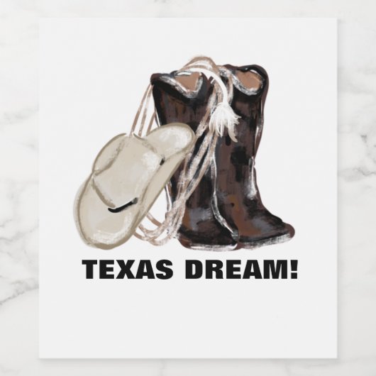 TEXAS DROOM! WIJN ETIKET (Enkel label)
