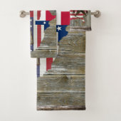 Texas Dueling Pistols Lone Star State Map Bad Handdoek (Insitu)