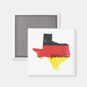 Texas-Duitse vlag Prost met distressed-effect Magneet (Voorkant / Achterkant)