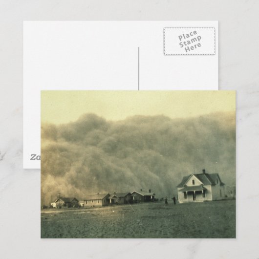Texas Dust Storm Briefkaart (Voorkant / Achterkant)